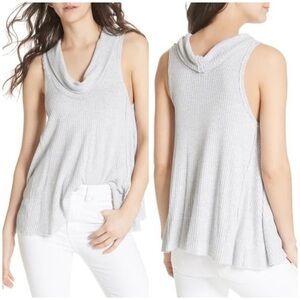 Free People Swing It Cowl Tank Gray medium knit